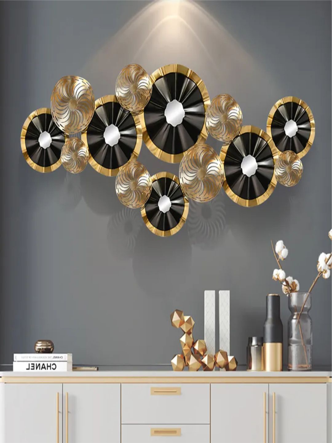 

The Art House Gold-Toned & Black Textured Metal Wall Decor