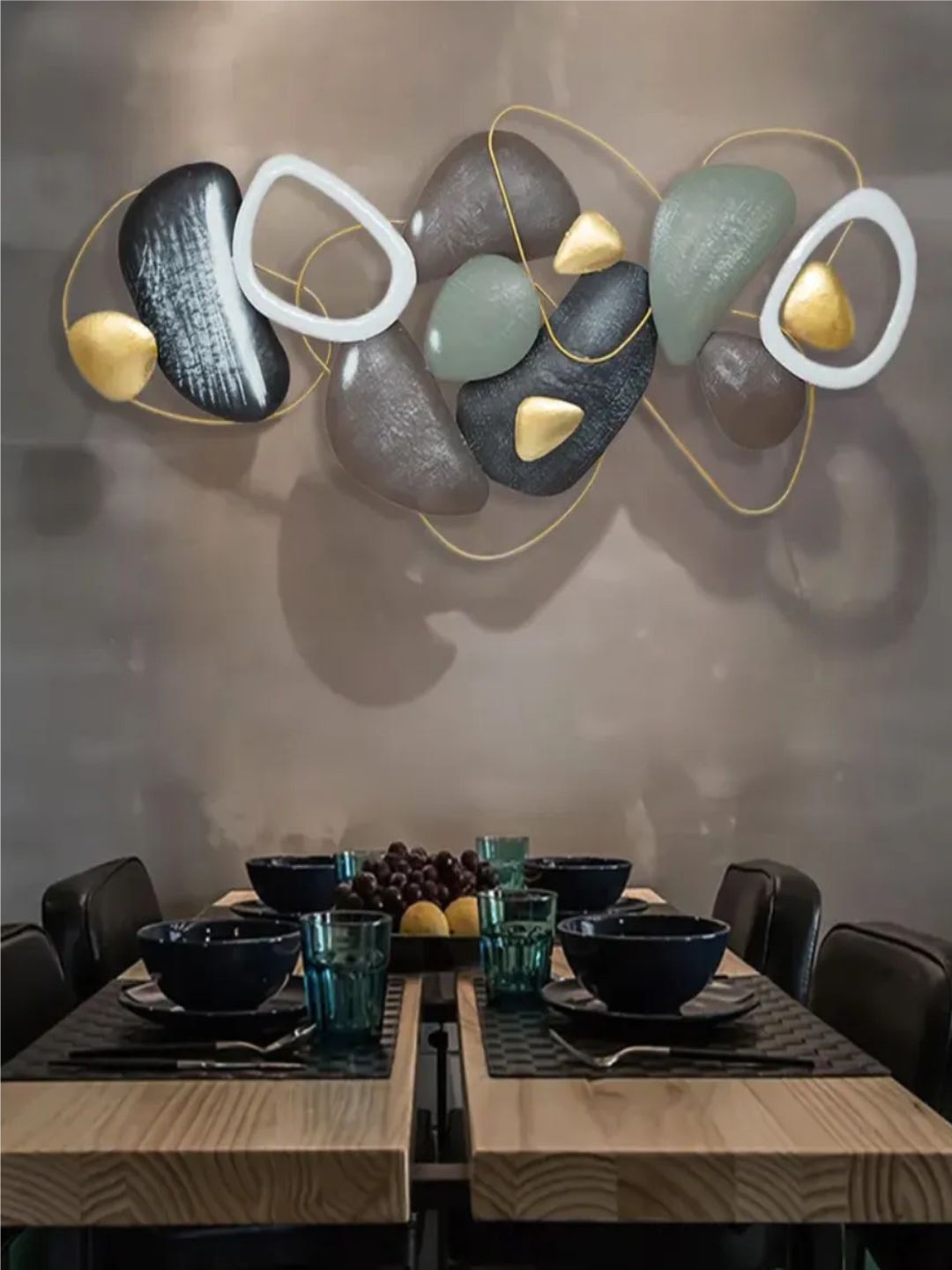 

The Art House Grey & Green Metal Abstract Wall Decor