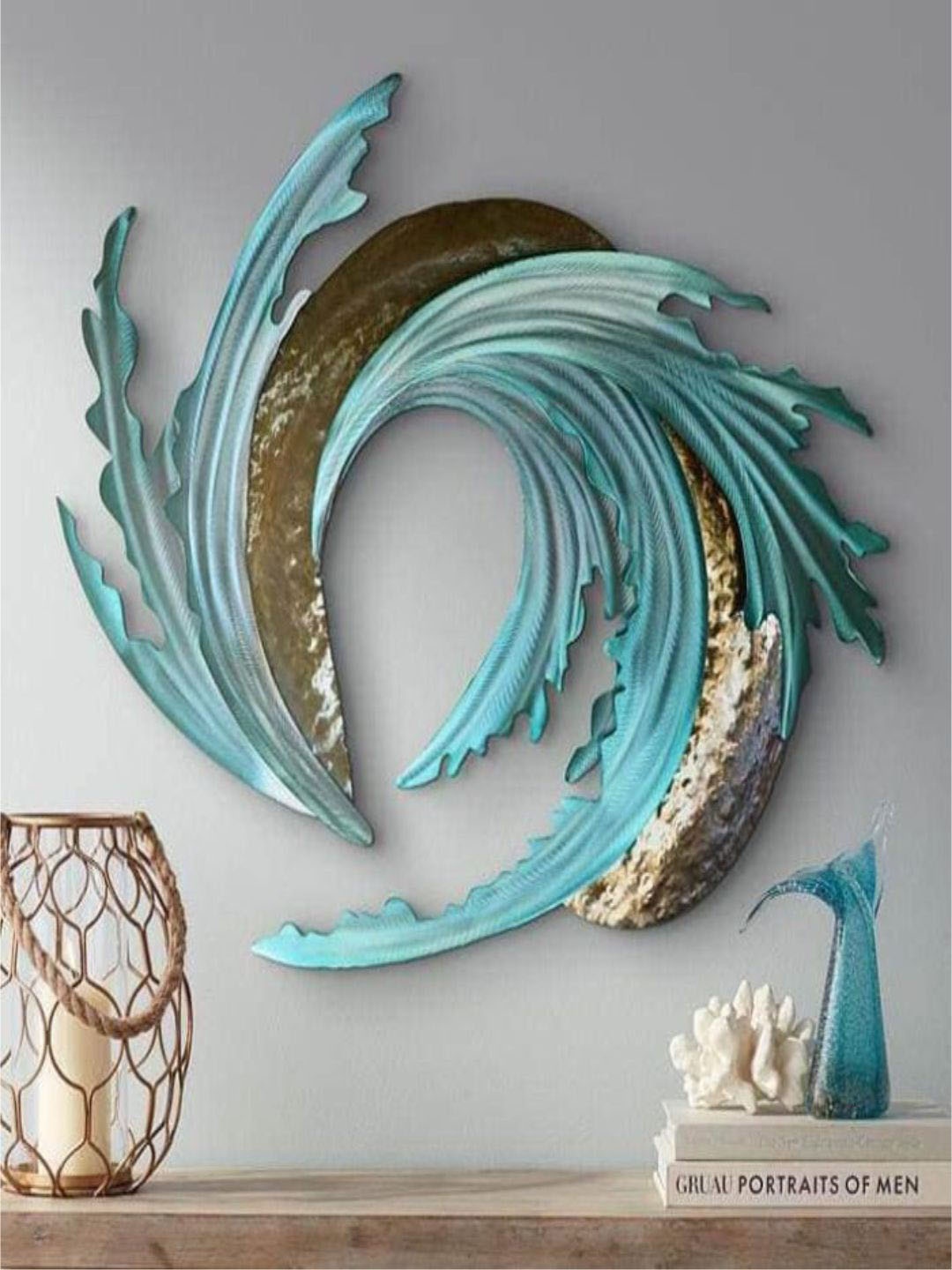 

The Art House Blue & Brown Sand & Sea Metal Wall Decor