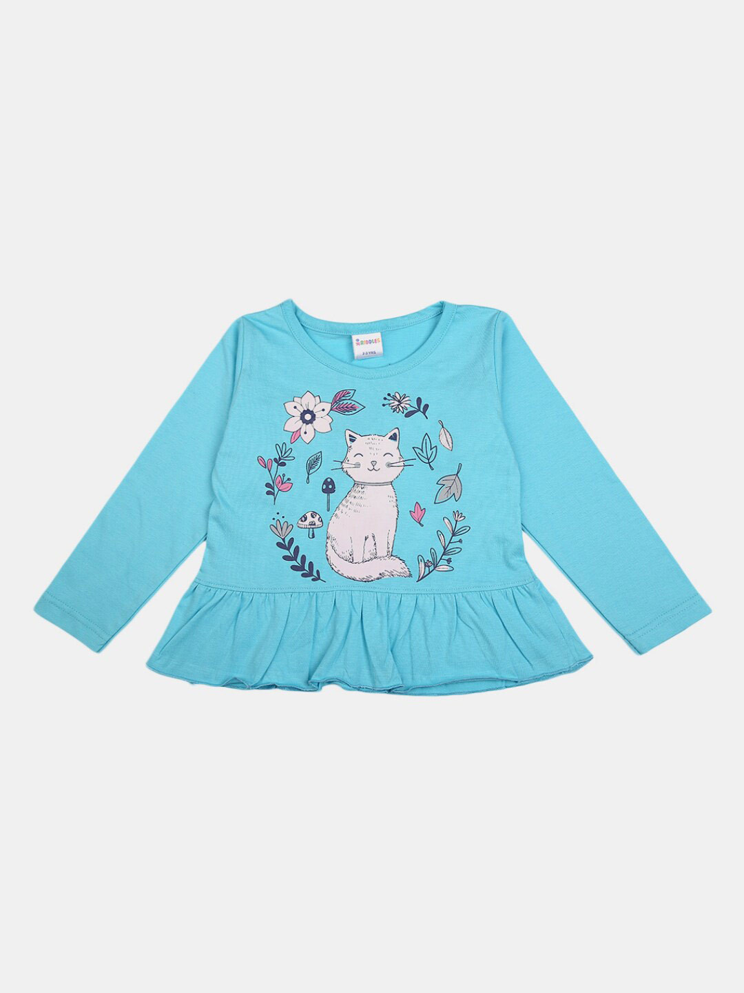 

V-Mart Girls Round Neck Printed T-shirt with Leggings, Blue
