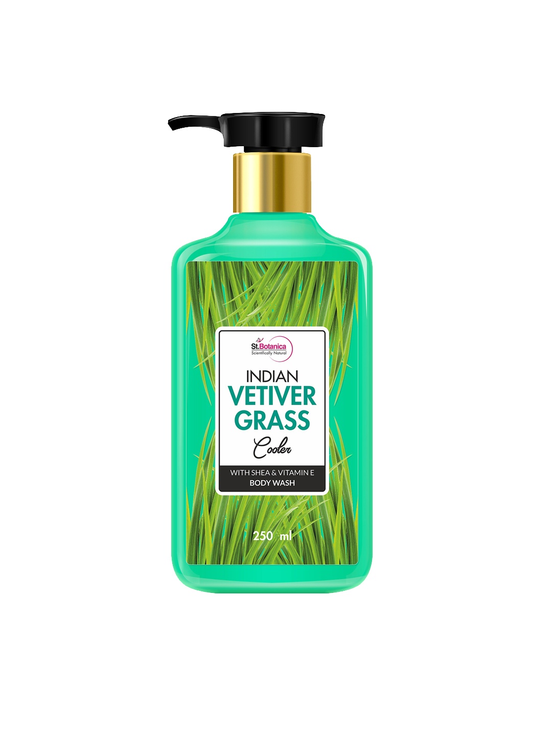 

St.Botanica Indian Vetiver Grass Cooler Body Wash with Shea & Vitamin E - 250ml, Green