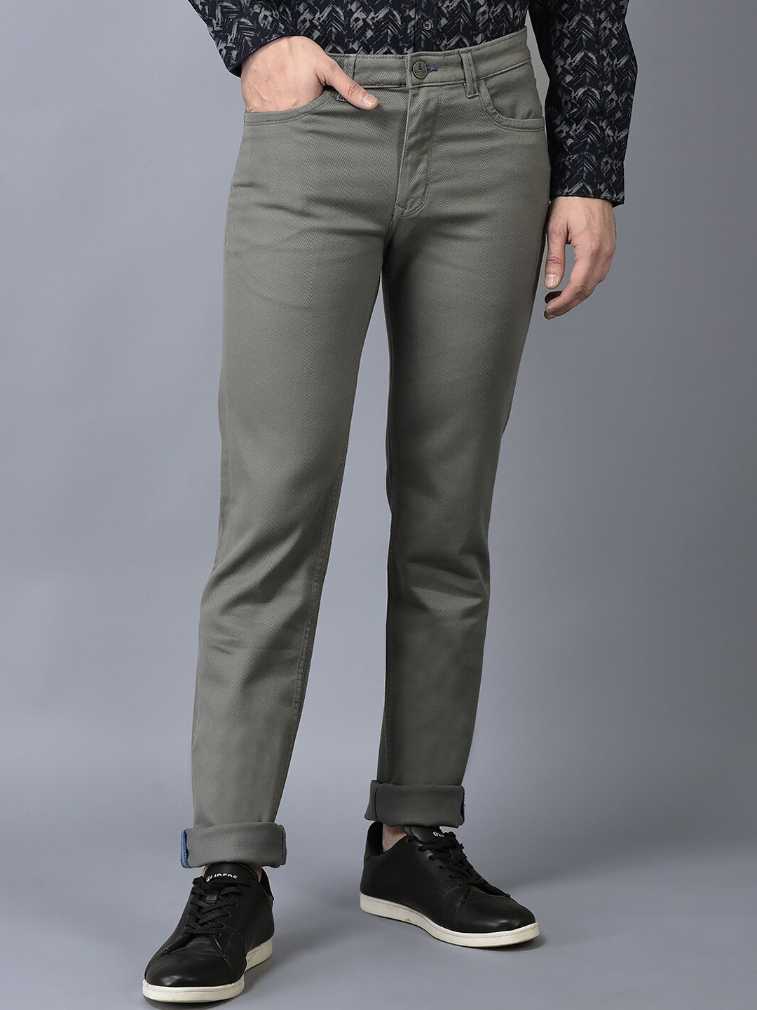 

CANOE Men Regular Fit Easy Wash Chinos Trousers, Grey