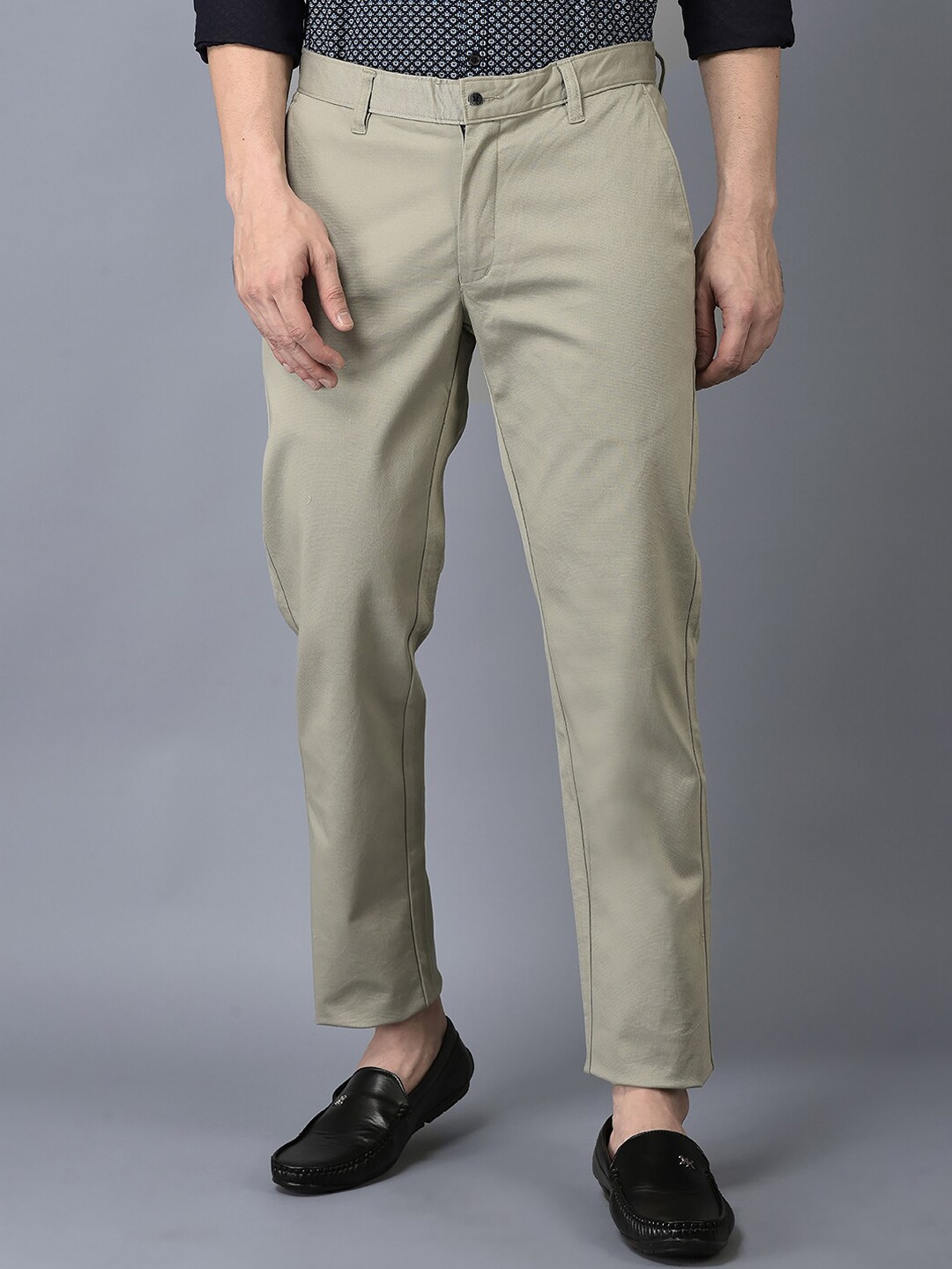 

CANOE Men Straight Fit Easy Wash Chinos Trousers, Olive