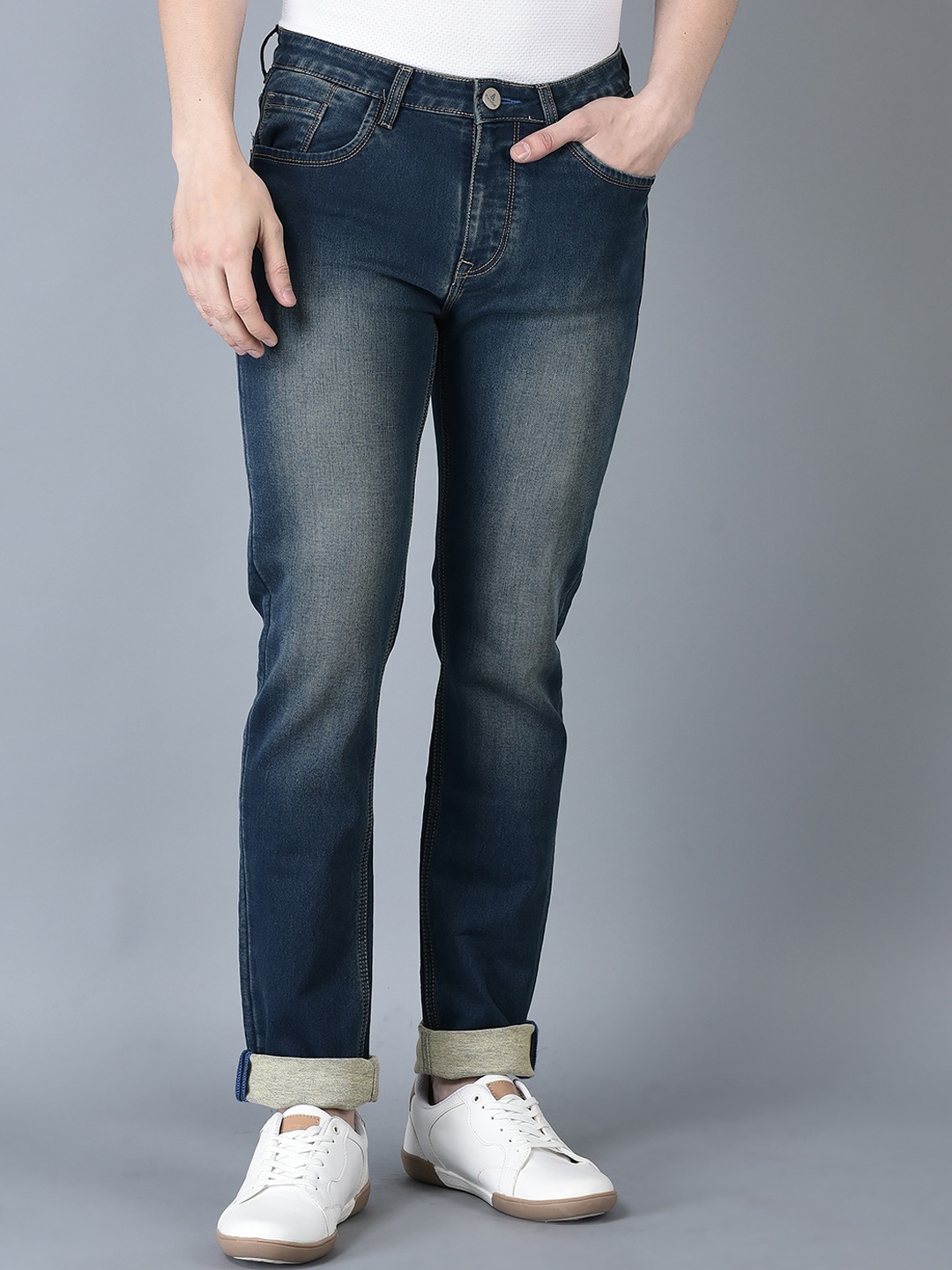 

CANOE Men Smart High-Rise Light Fade Jeans, Navy blue