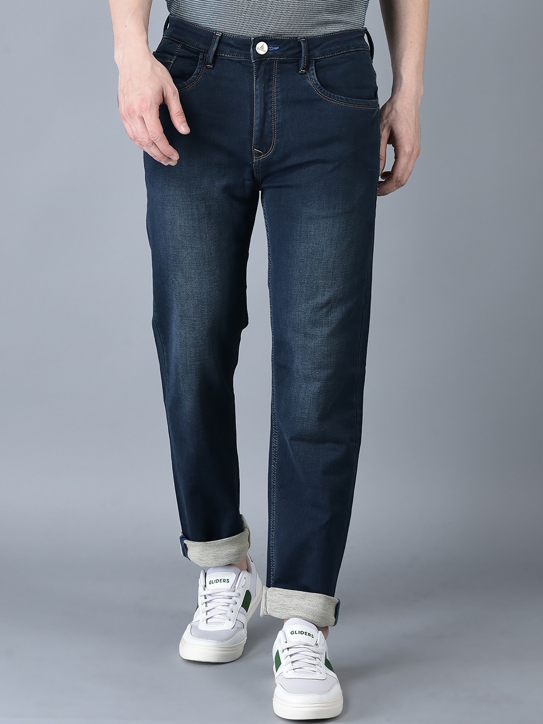 

CANOE Men Smart High-Rise Light Fade Jeans, Navy blue