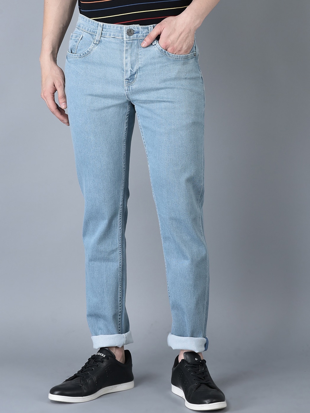 

CANOE Men Smart High-Rise Light Fade Jeans, Blue
