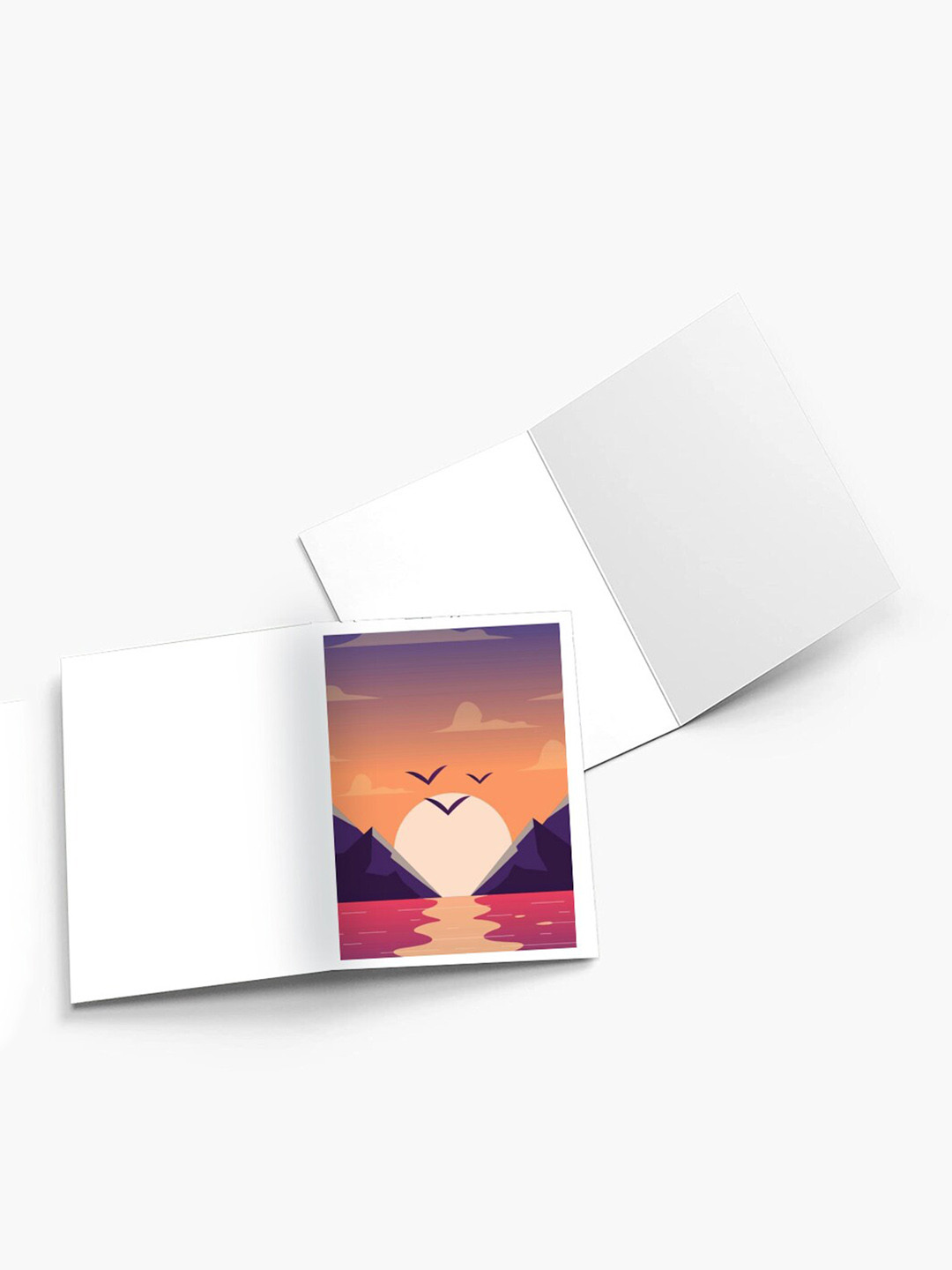 

K&U Set of 8 Art Printed Notecards With Envelopes, Blue