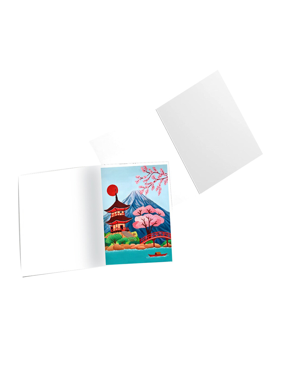 

K&U Set of 8 Cities Printed Notecards With Envelopes, Blue