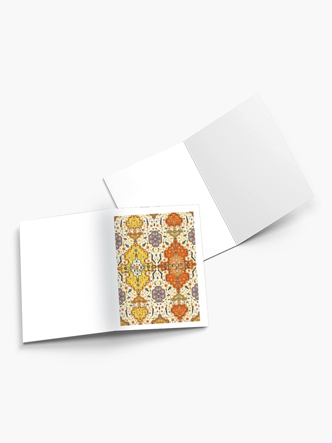 

K&U Set of 8 Ethnic Motifs Printed Notecards With Envelopes, Yellow