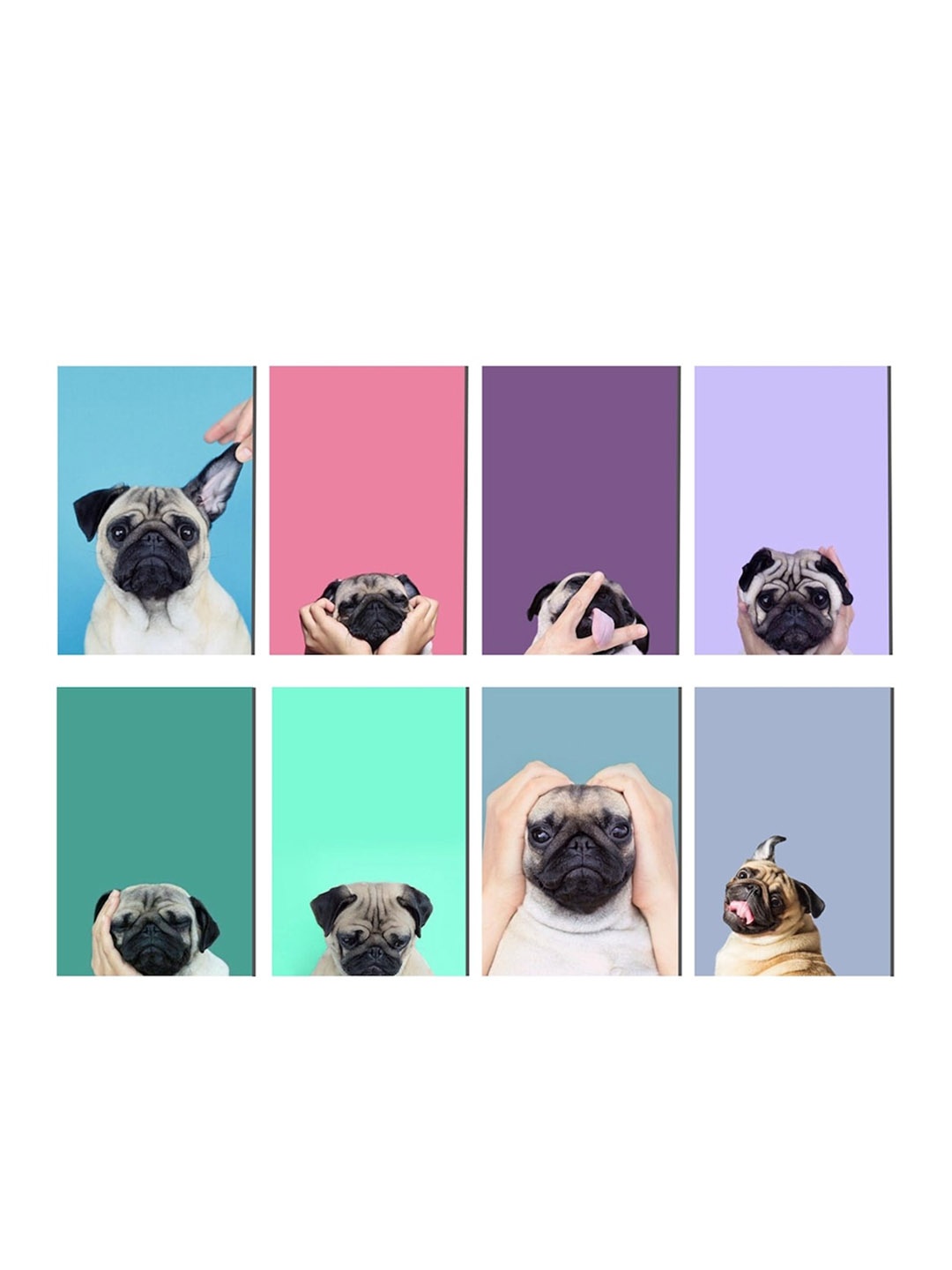 

K&U 8 Pcs Dog Theme Printed Notecards With Envelopes, Blue