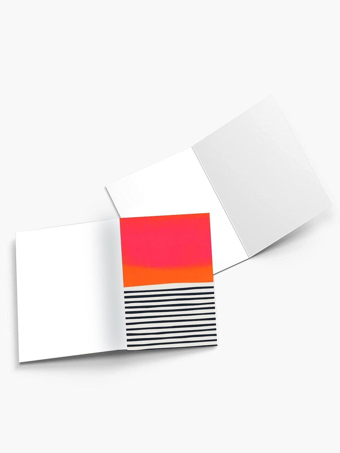 

K&U Set of 8 Abstract Art Printed Notecards With Envelopes, Orange