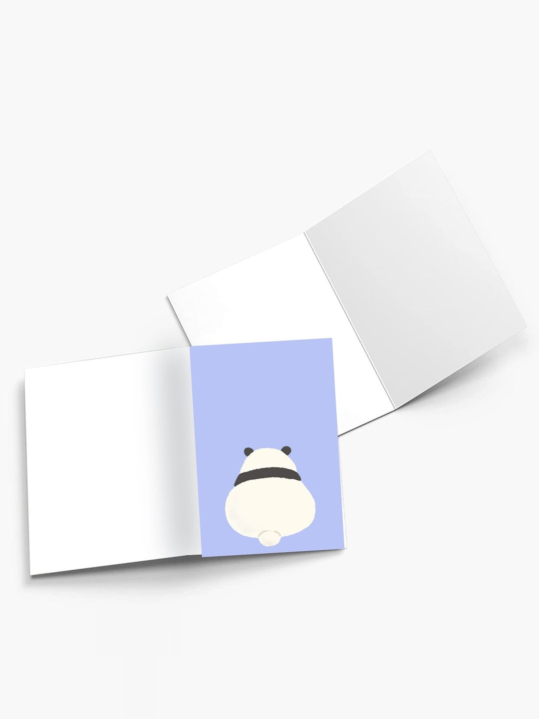 

K&U Set Of 8 Panda Theme Theme Printed Notecards With Envelopes, Green