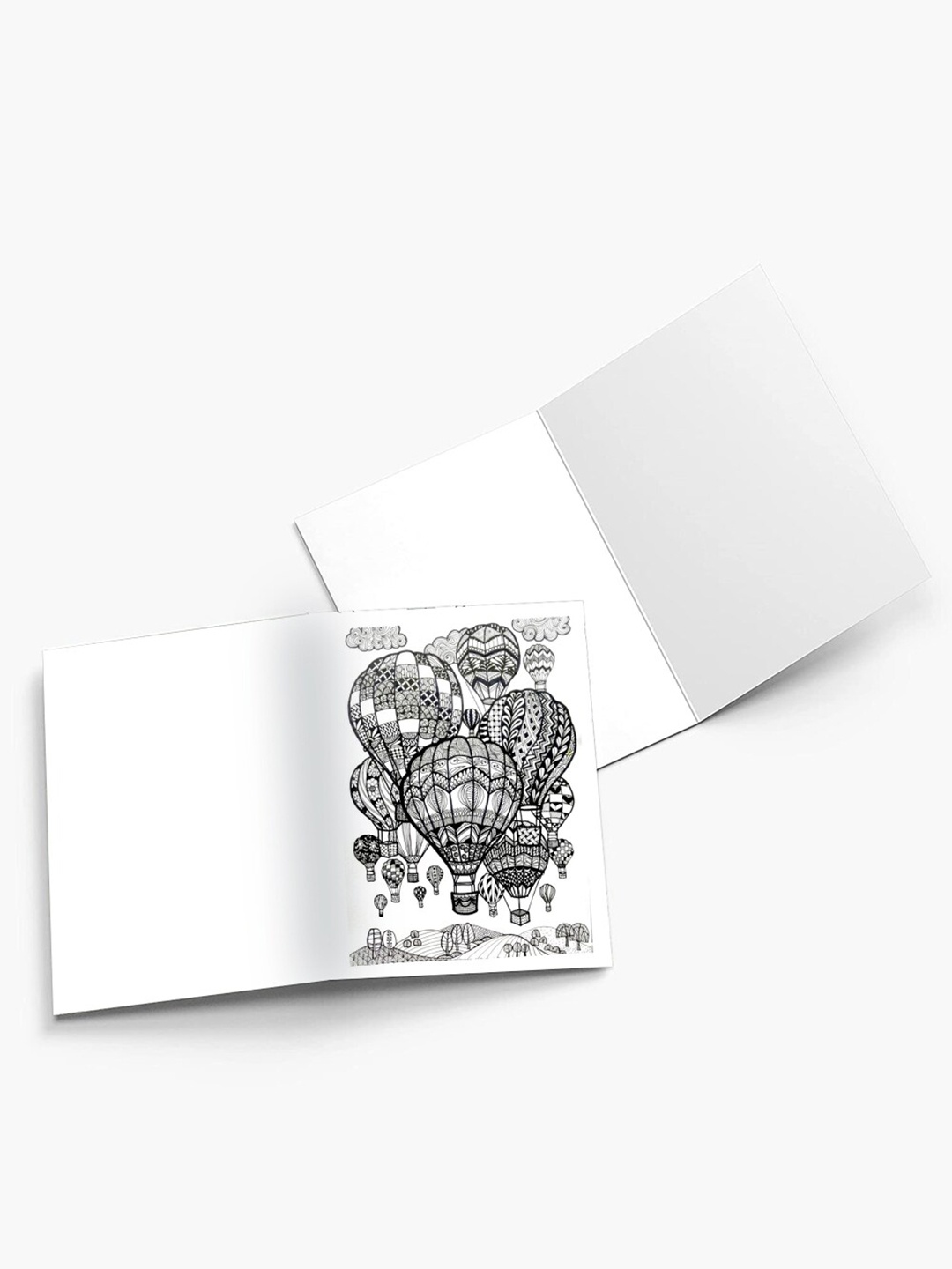 

K&U Set of 8 Doodle Printed Notecards With Envelopes, Black