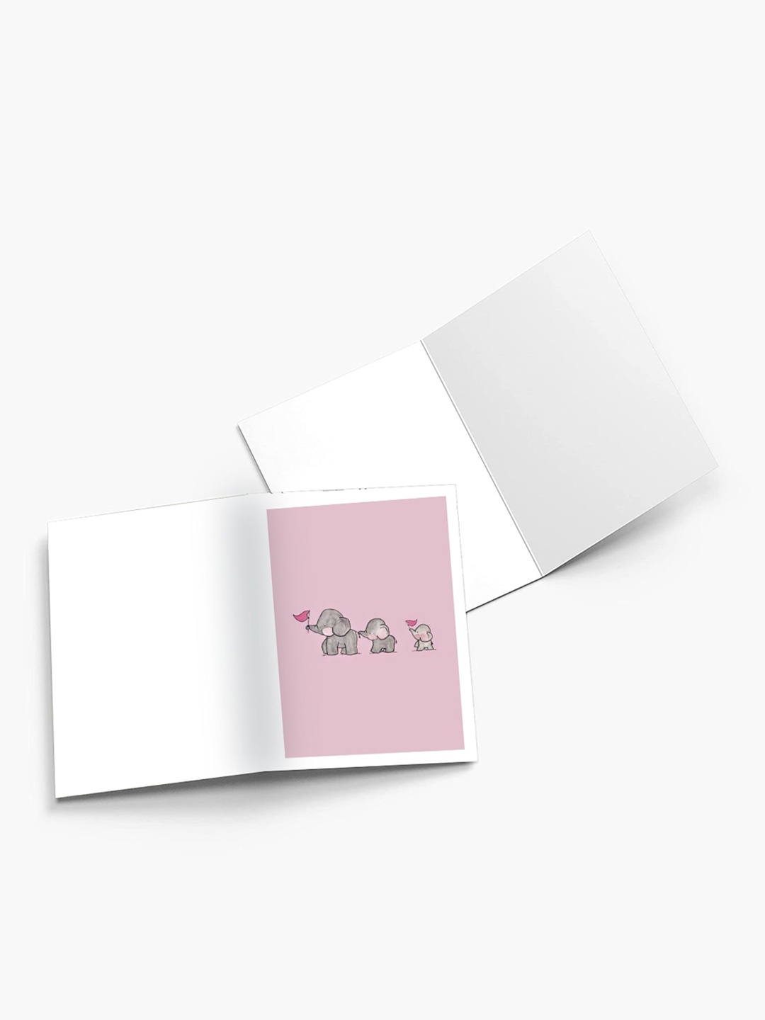 

K&U Set of 8 Animals Theme Printed Notecards With Envelopes, Grey