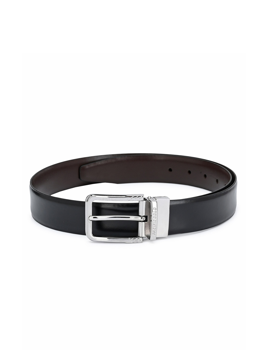 

Pacific Gold Men Leather Tang Reversible Fomal Belt, Black