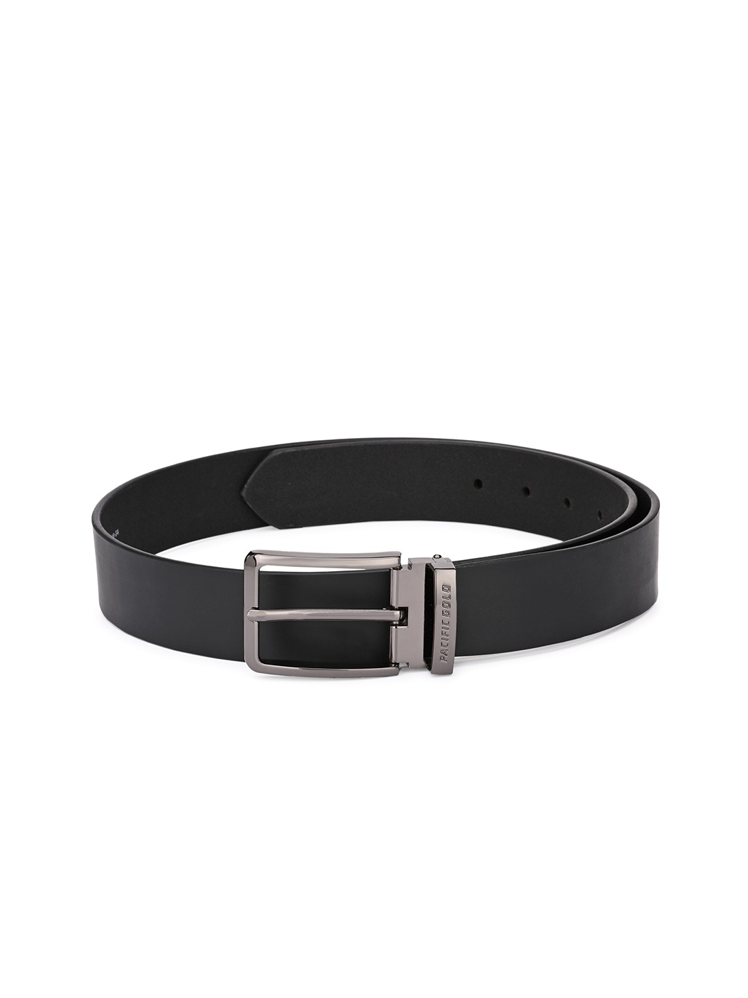 

Pacific Gold Men Leather Tang Formal Belt, Black