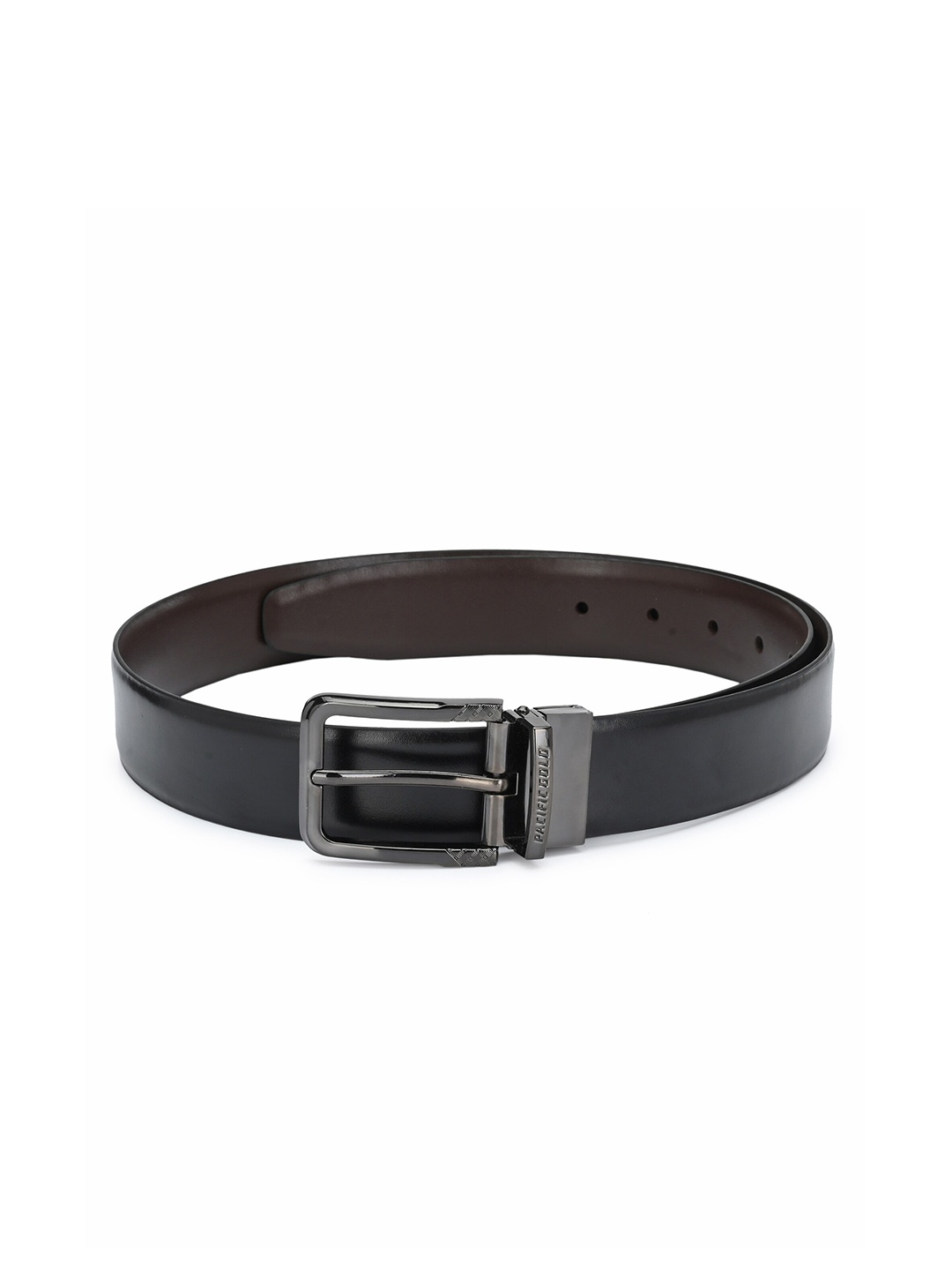 

Pacific Gold Men Synthetic Leather Reversible Belt, Black