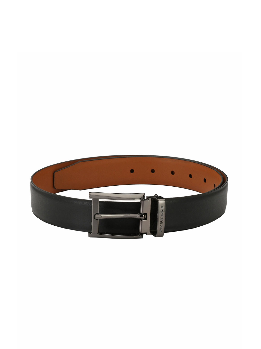 

Pacific Gold Men Synthetic Leather Reversible Belt, Black