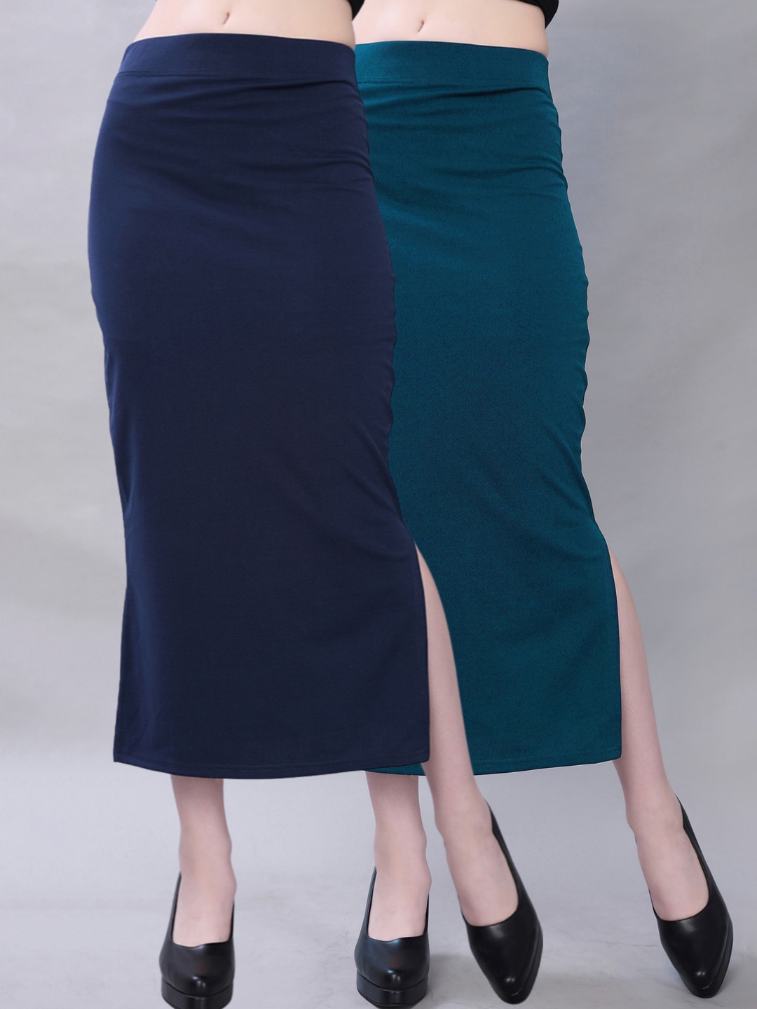 

Selvia Pack Of 2 Mid-Rise Saree Shapewear, Navy blue