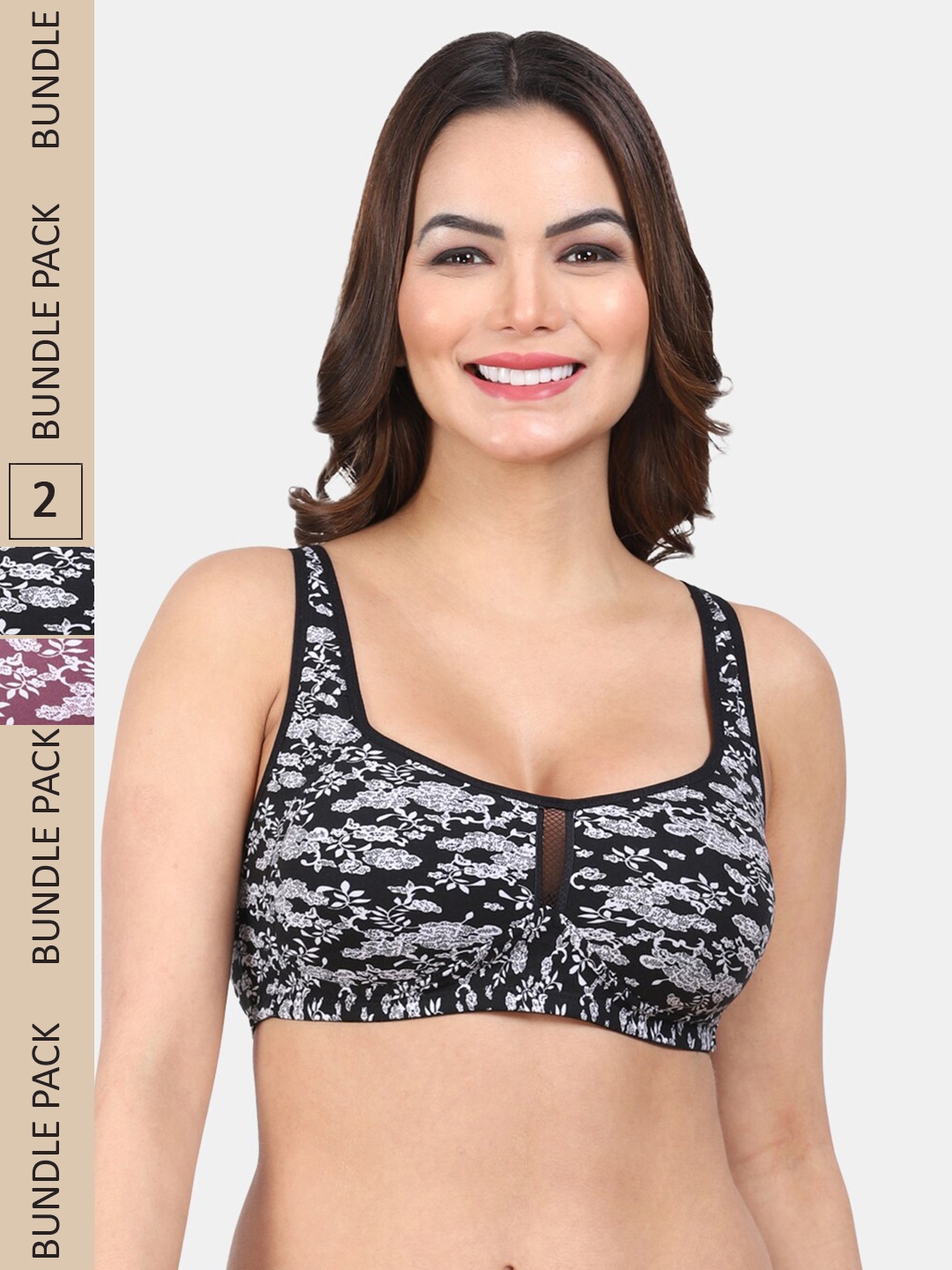 

Amour Secret Pack Of 2 Anti-Odour Full Coverage Bra, Black