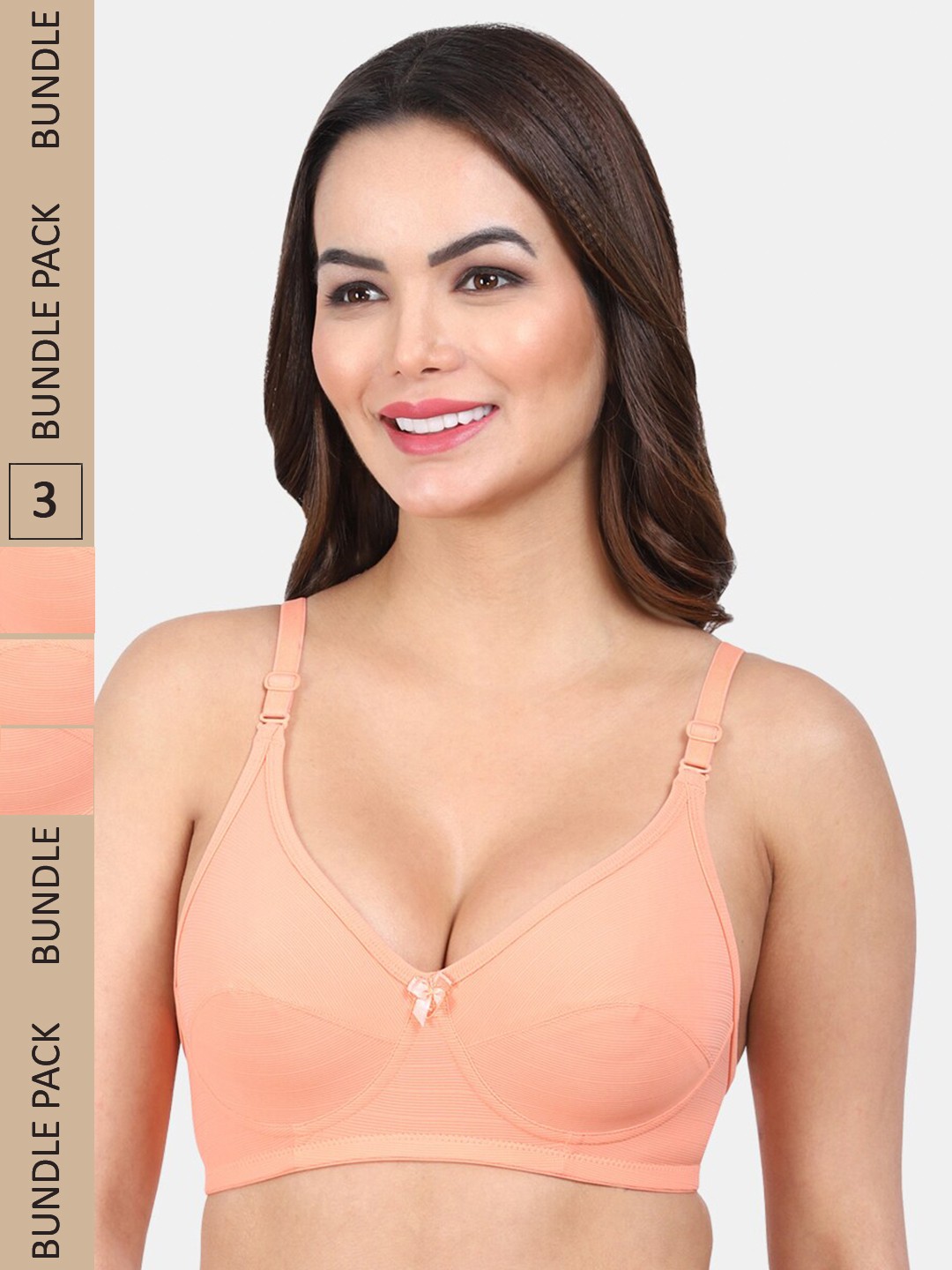 

Amour Secret Pack Of 3 Non Padded Everyday Bra, Orange