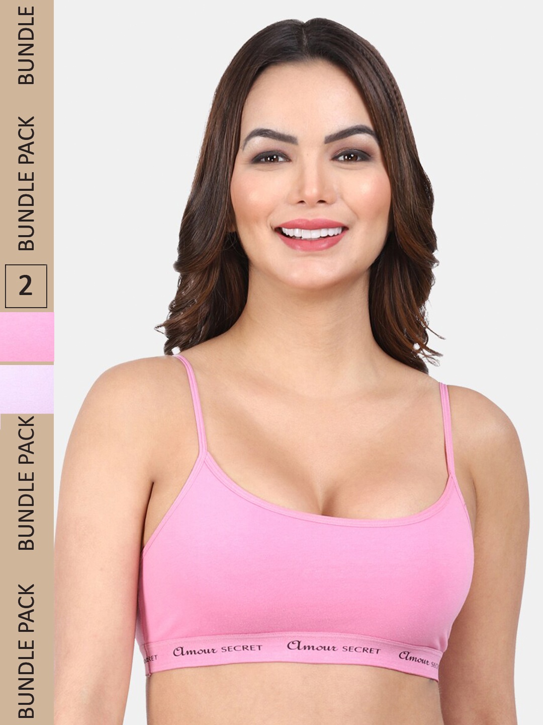 

Amour Secret Pack Of 2 Full Coverage Non Padded Everyday Bra, Pink