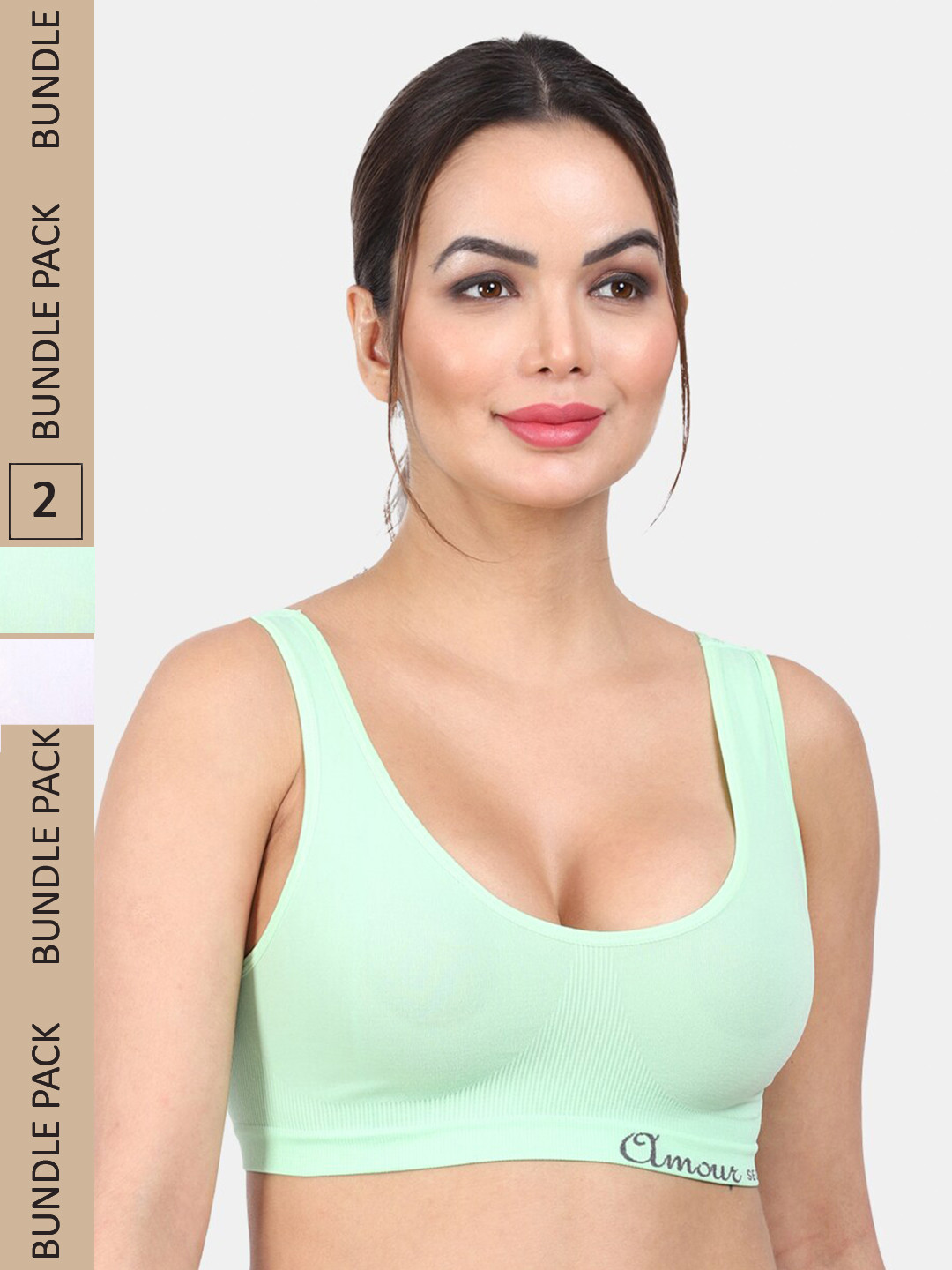 

Amour Secret Pack Of 2 Full Coverage Non Padded Everyday Bra, Green