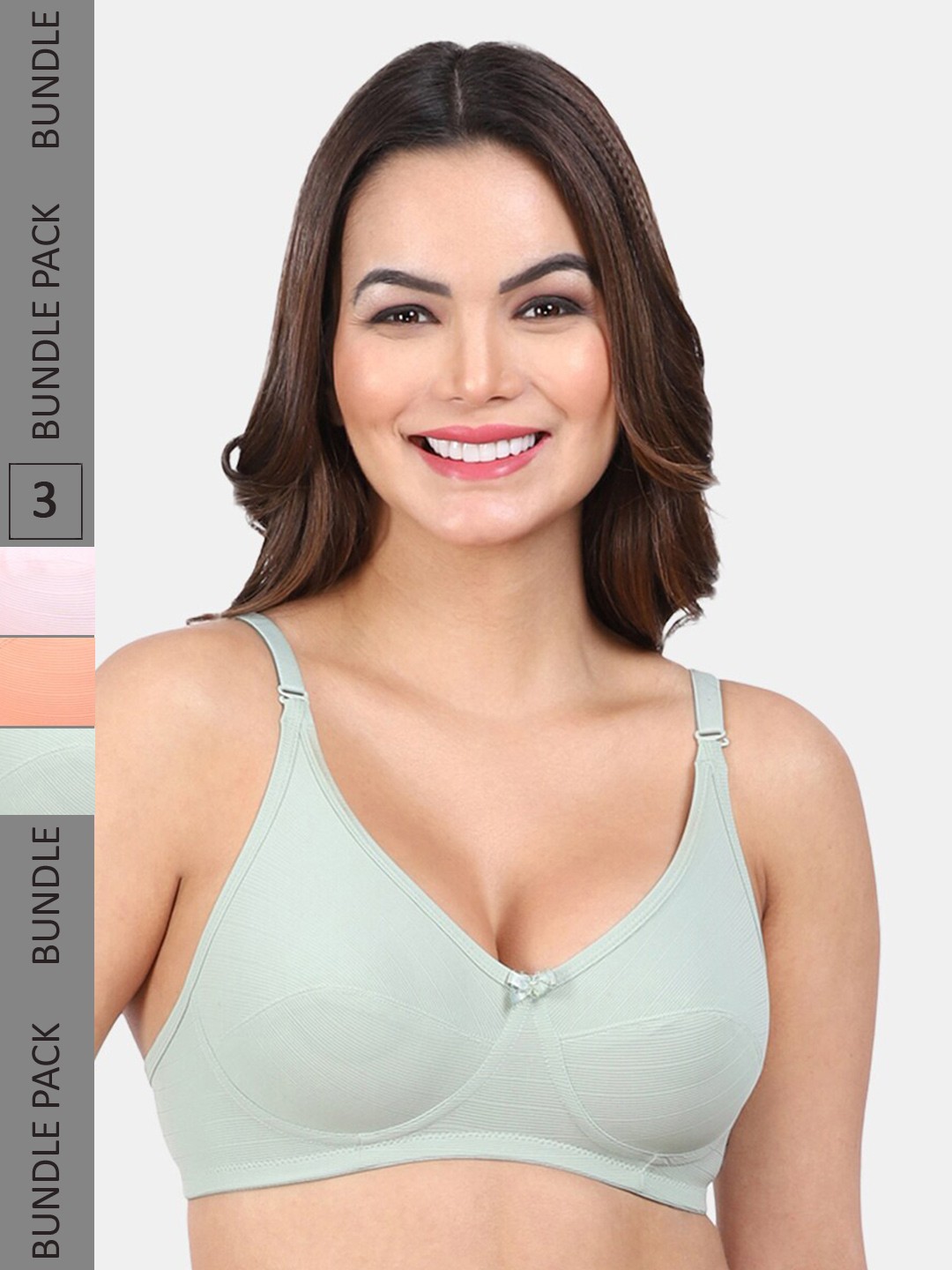 

Amour Secret Pack of 3 Non Padded Everyday Bra, Sea green