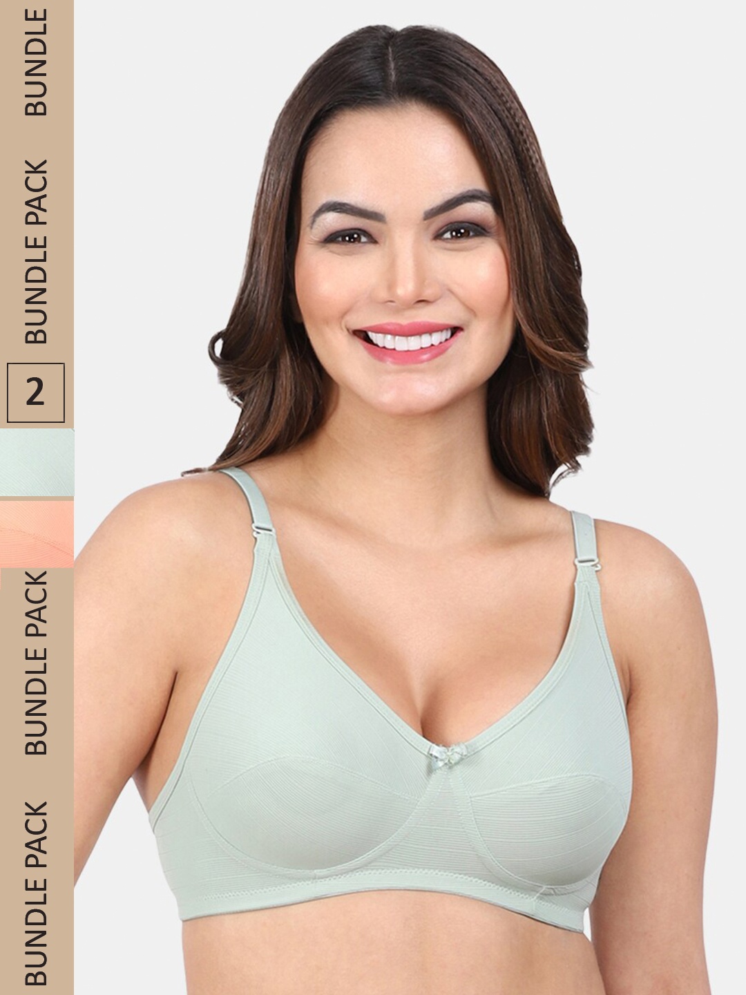 

Amour Secret Pack Of 2 Full Coverage Non Padded Everyday Bra, Sea green