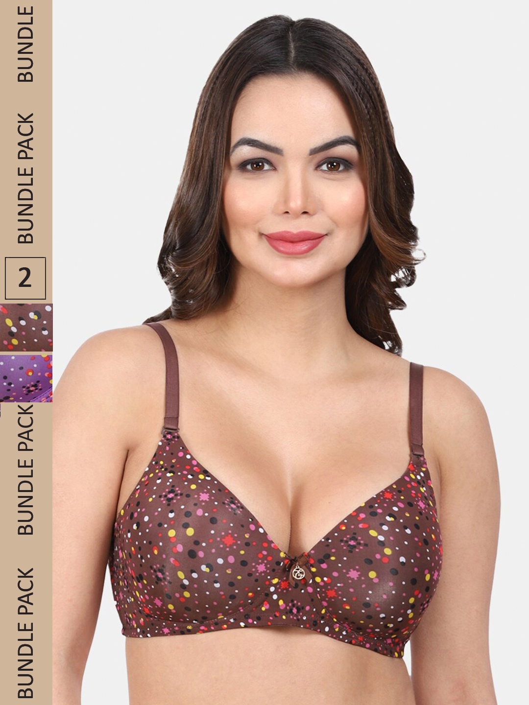 

Amour Secret Pack Of 2 Full Coverage Lightly Padded T-Shirt Bra, Purple