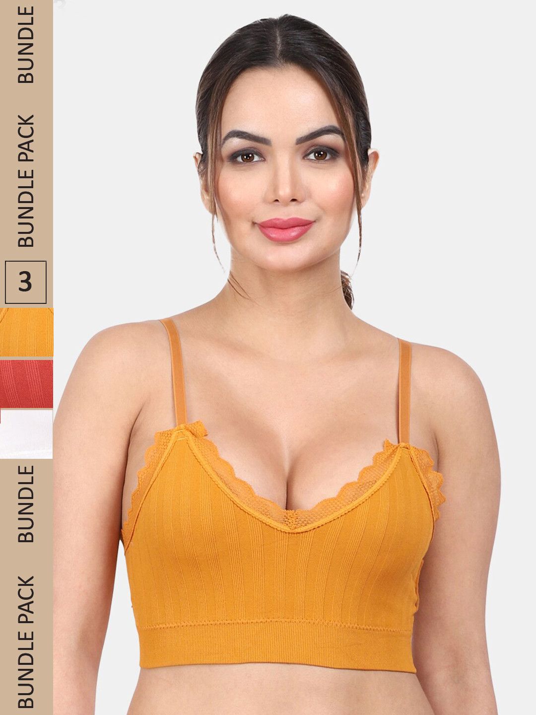 

Amour Secret Pack Of 2 Full Coverage Lightly Padded Medium Impact Anti-Odour Sports Bra, Rust