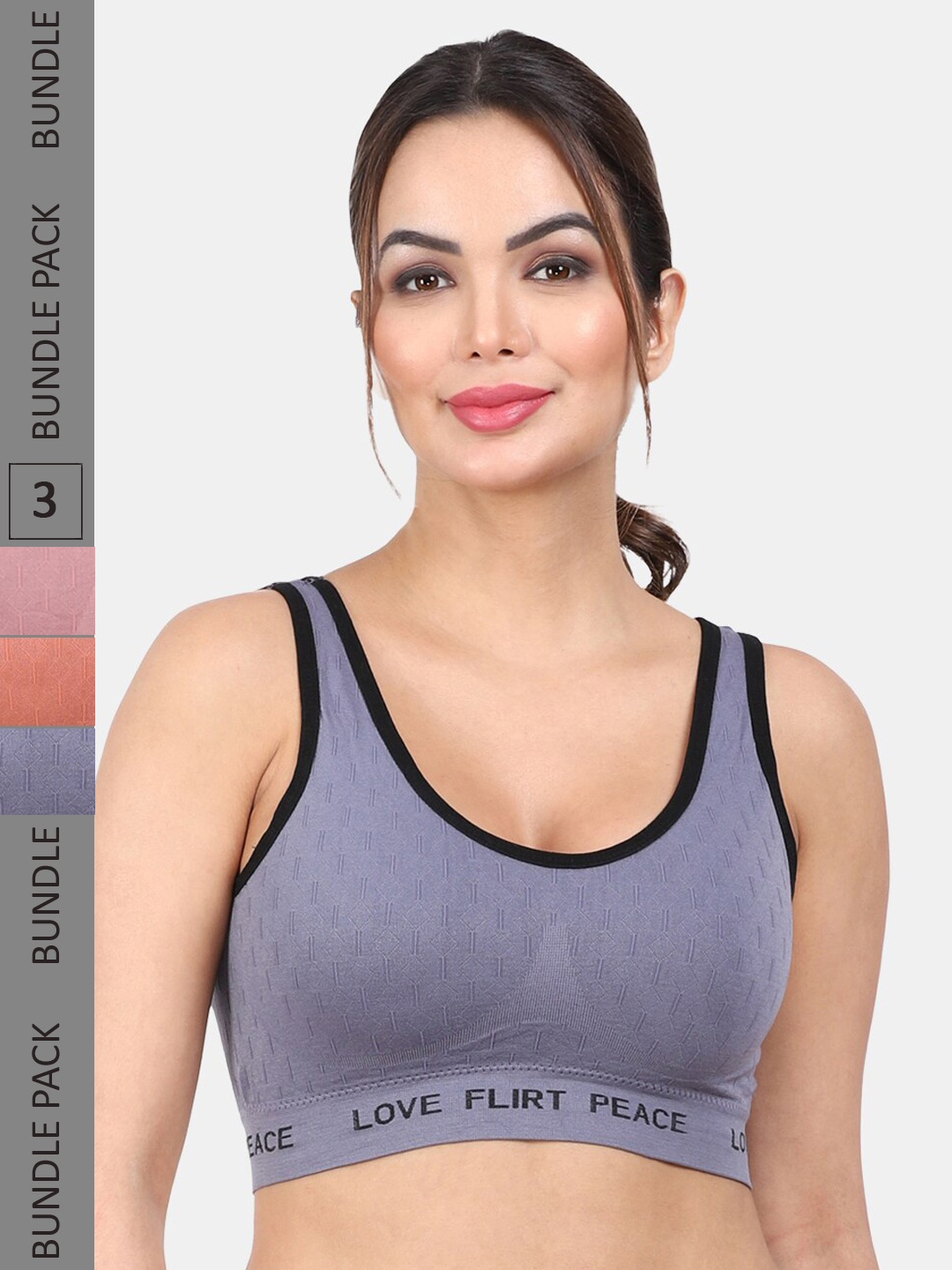 

Amour Secret Pack Of 3 Anti-Odour Full Coverage Bra, Blue