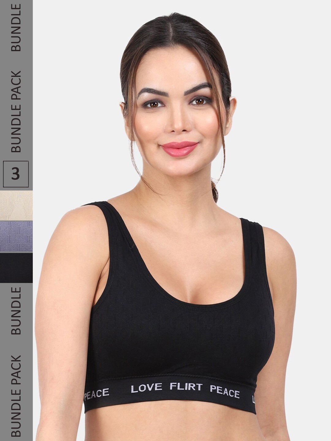 

Amour Secret Pack Of 3 Anti-Odour Full Coverage Bra, Black