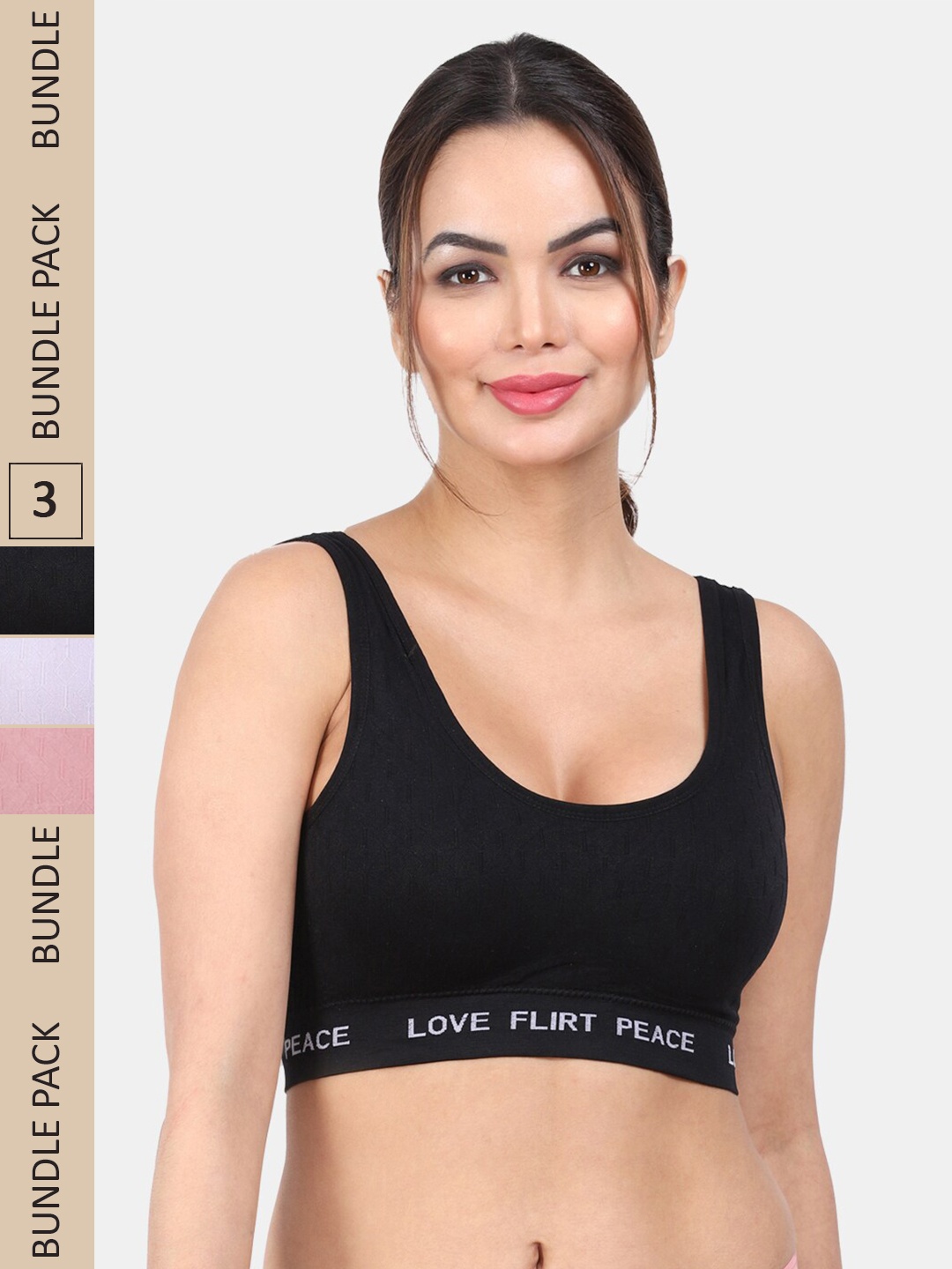 

Amour Secret Black & Purple Bra Full Coverage
