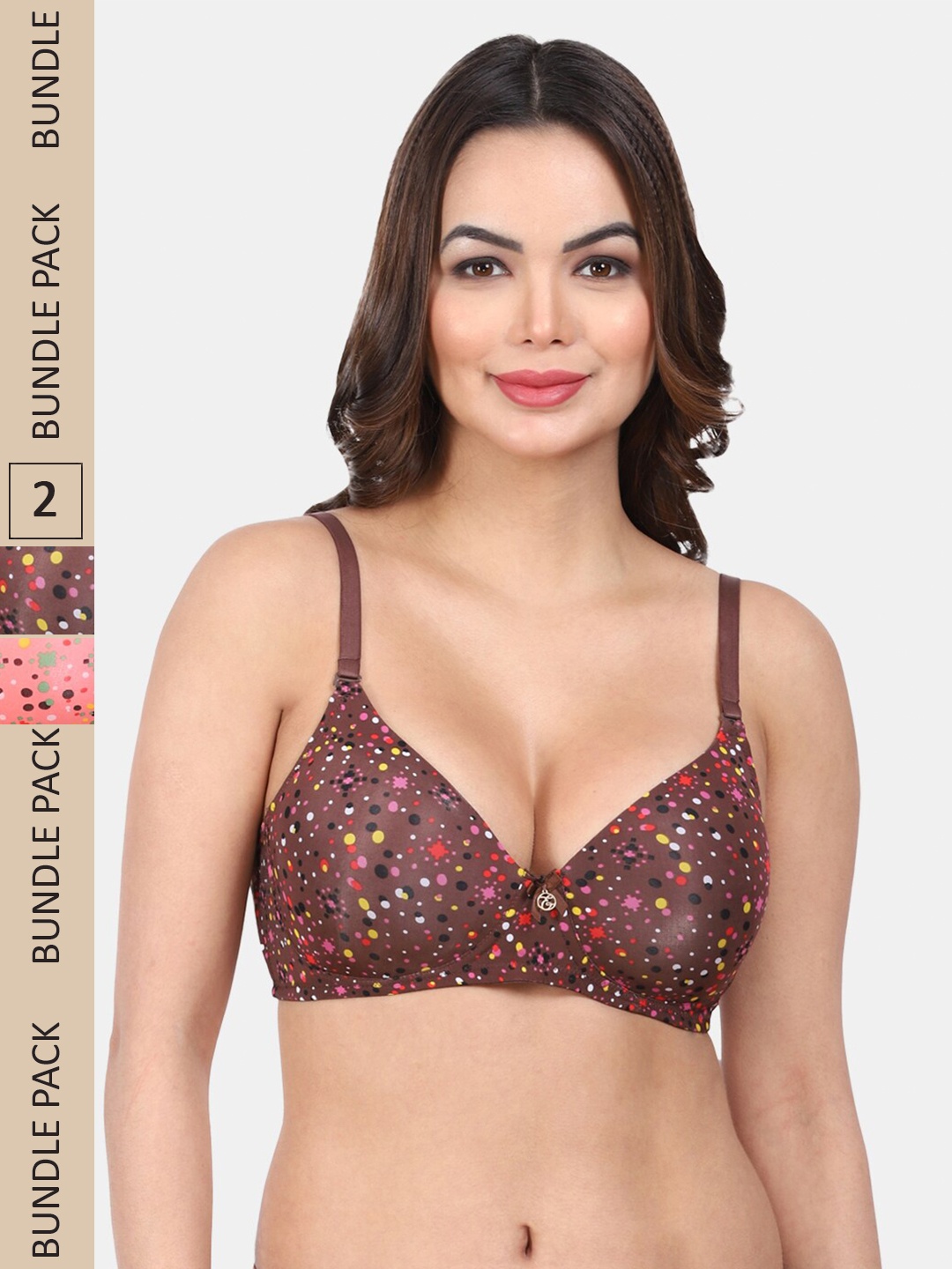 

Amour Secret Pack Of 2 Full Coverage Lightly Padded T-Shirt Bra, Brown