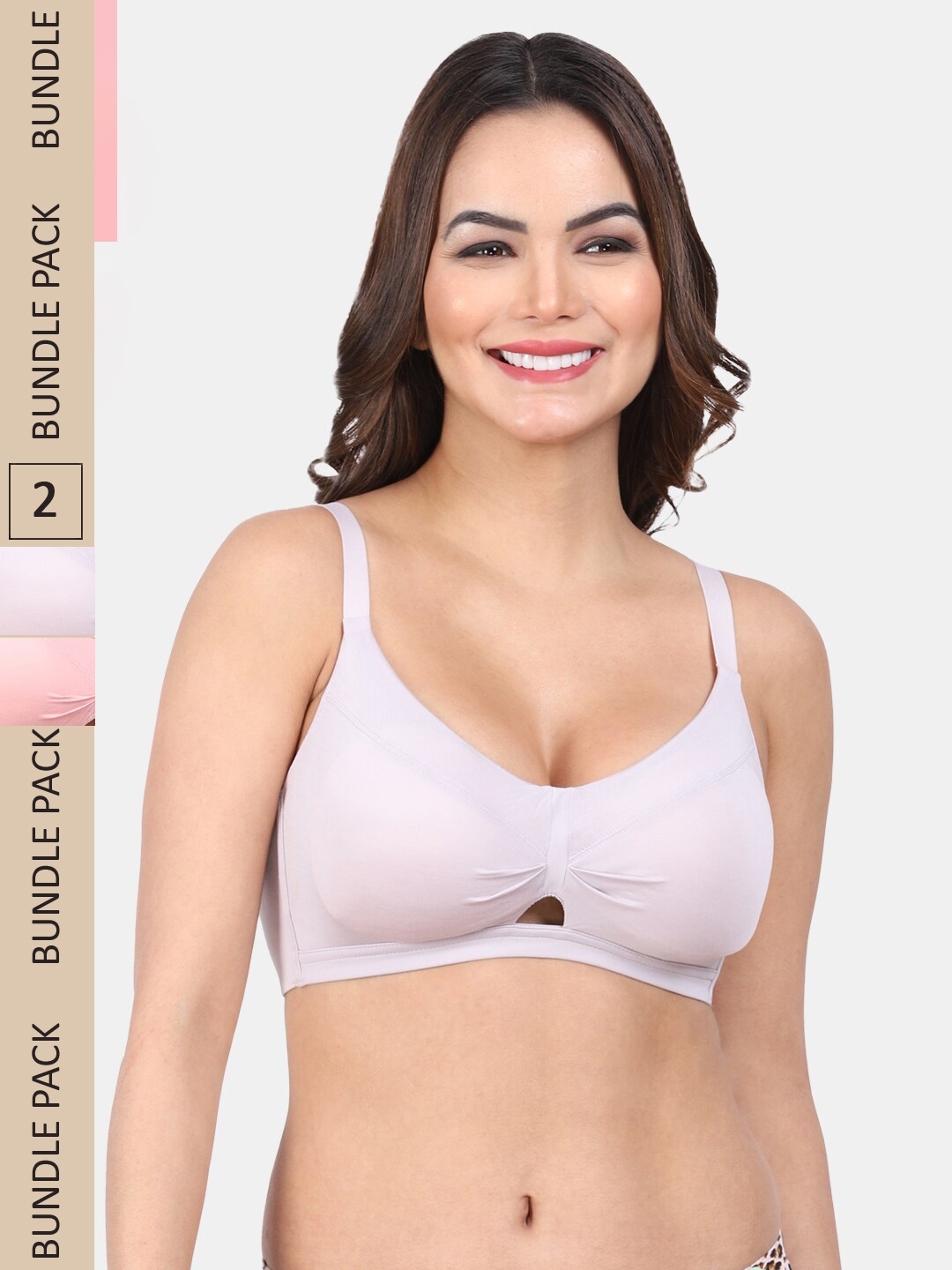 

Amour Secret Pack Of 2 Lightly Padded Non-Wired All Day Comfort Bra, Grey