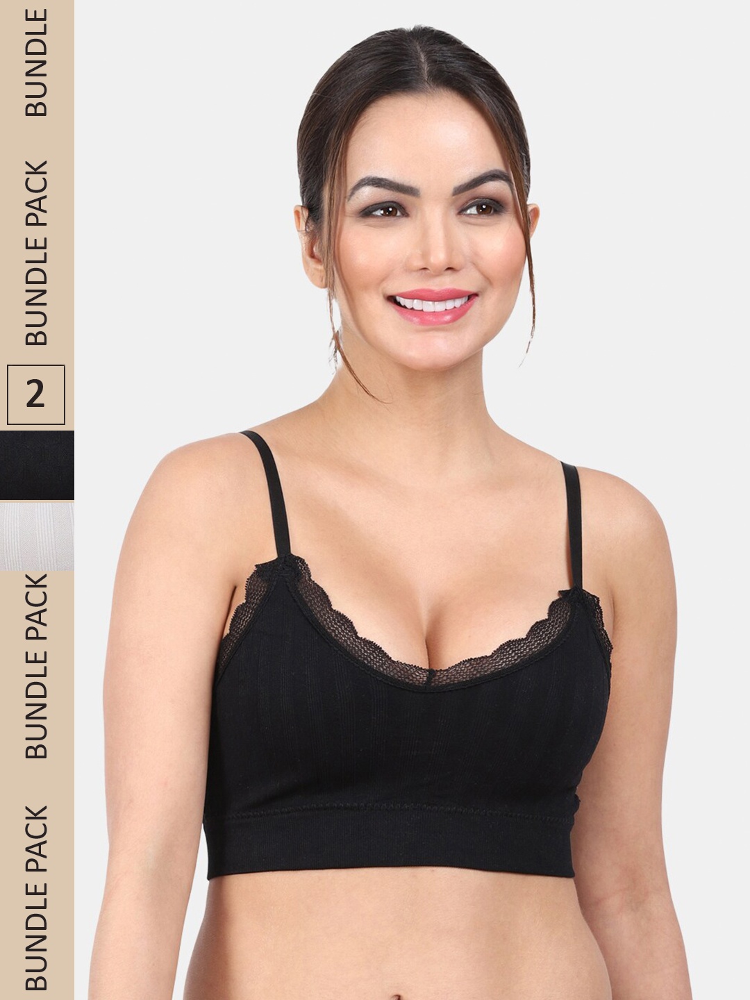 

Amour Secret Pack Of 3 Lightly Padded Full Coverage Anti Odour Seamless Sports Bra, Black