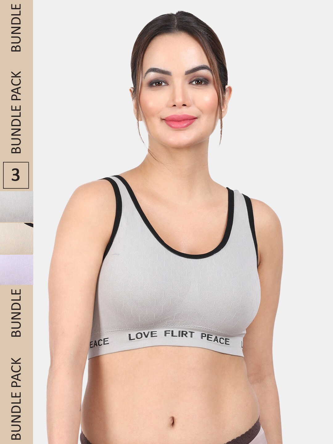 

Amour Secret Pack of 3 Sports Bra - Lightly Padded, Green