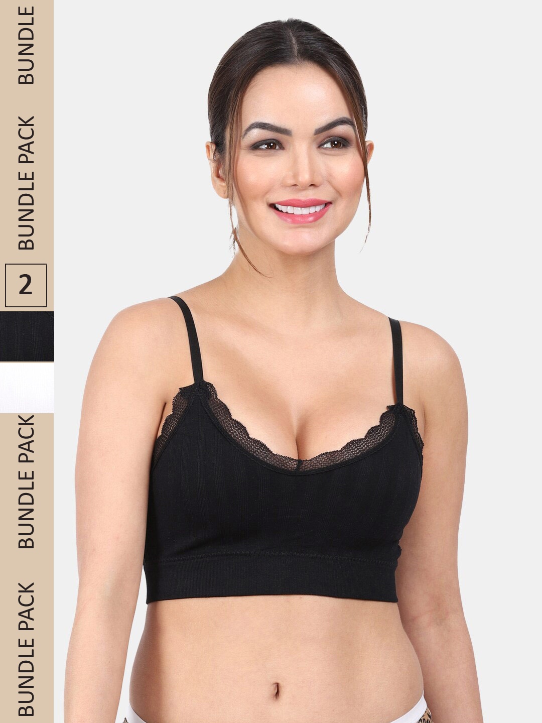 

Amour Secret Pack Of 2 Lightly Padded Full Coverage Anti Odour Seamless Sports Bra, White