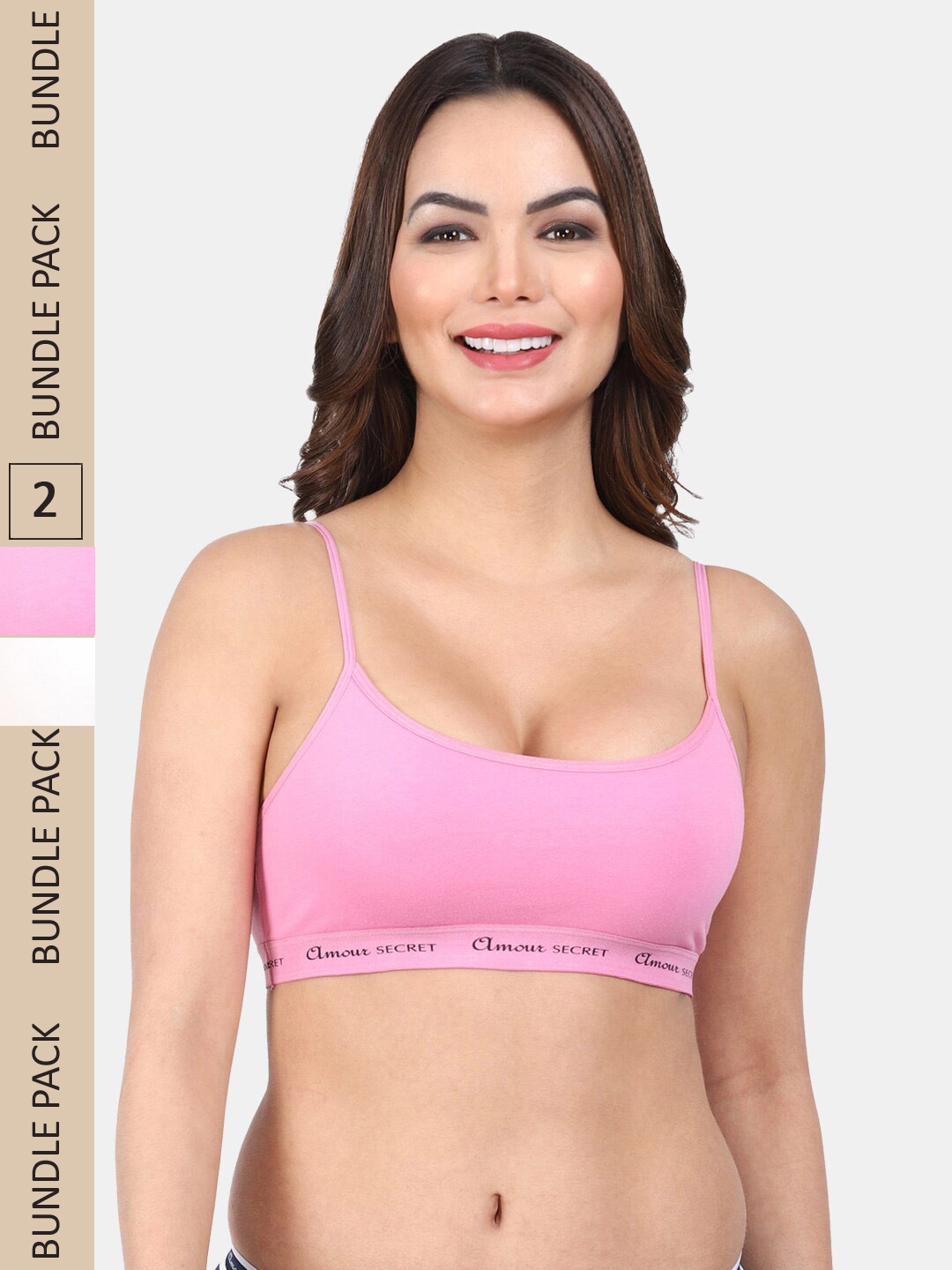 

Amour Secret Pack Of 2 Full Coverage Non Padded Everyday Bra, Pink