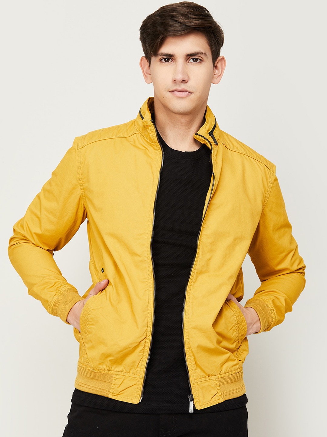 

Bossini Stand Collar Bomber Jacket, Mustard