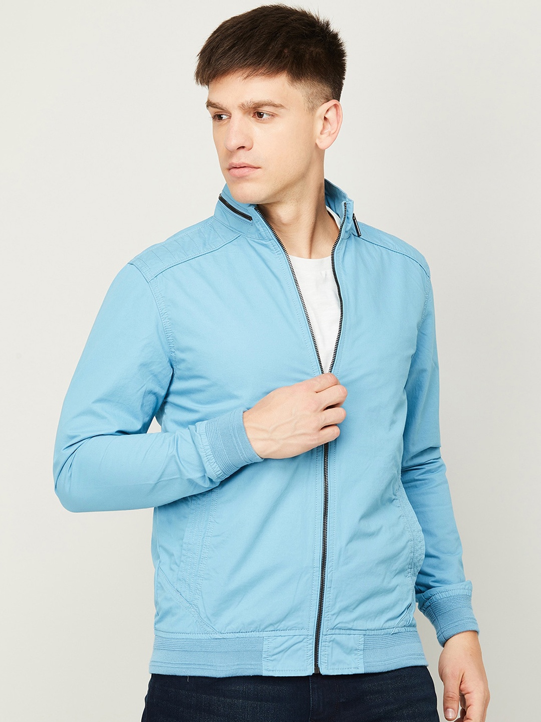 

Bossini Stand Collar Bomber Jacket, Blue