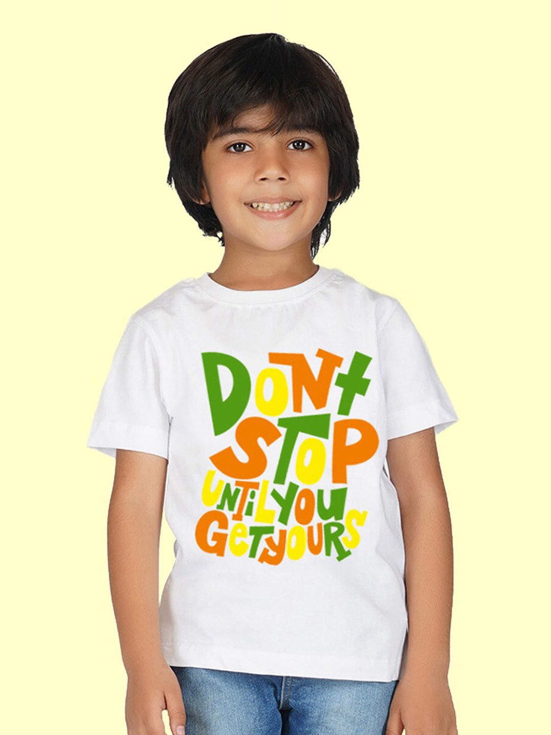 

NUSYL Boys Typography Printed T-shirt, White