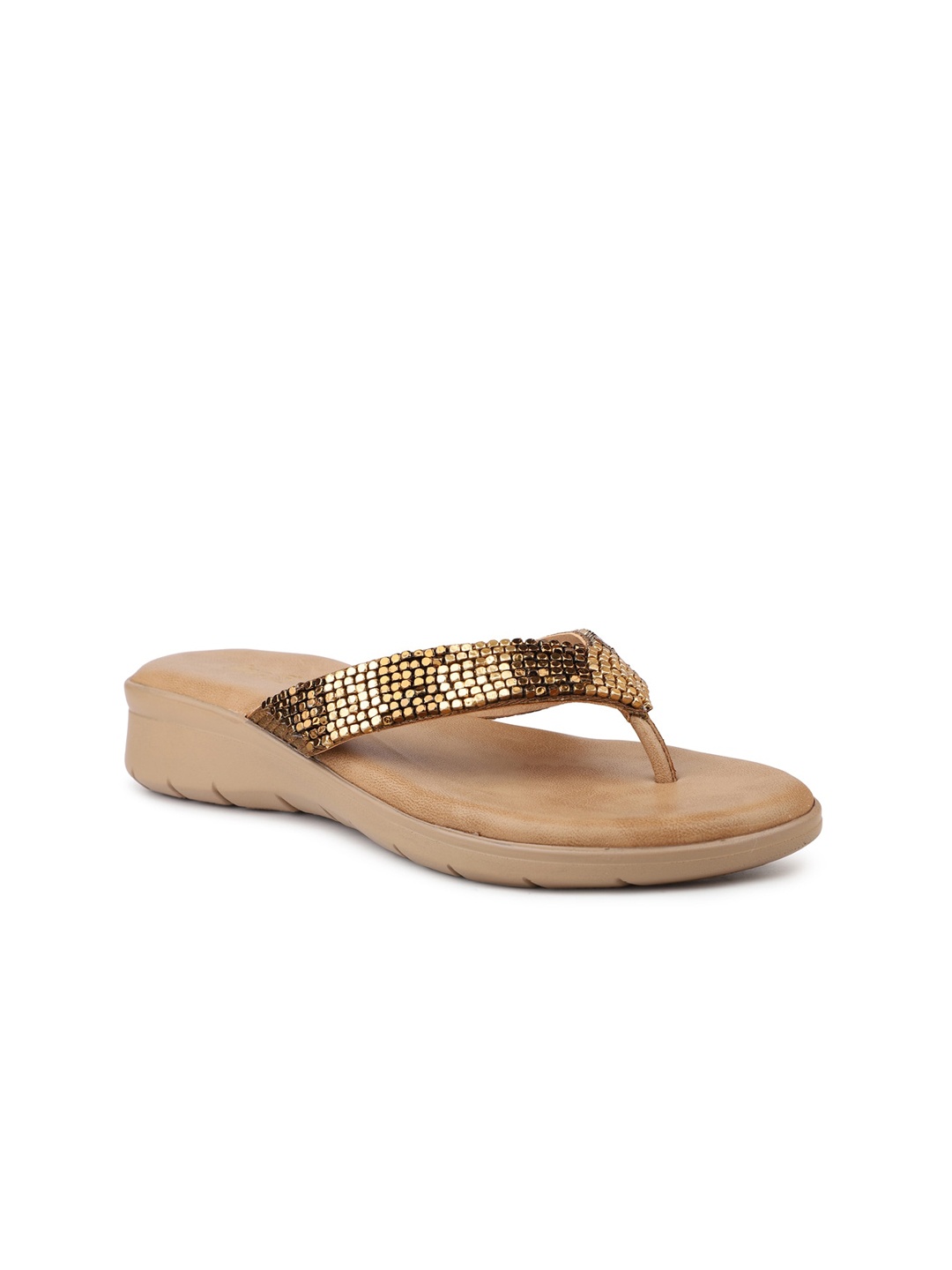 

Inc 5 Embellished T-Strap Flats, Gold