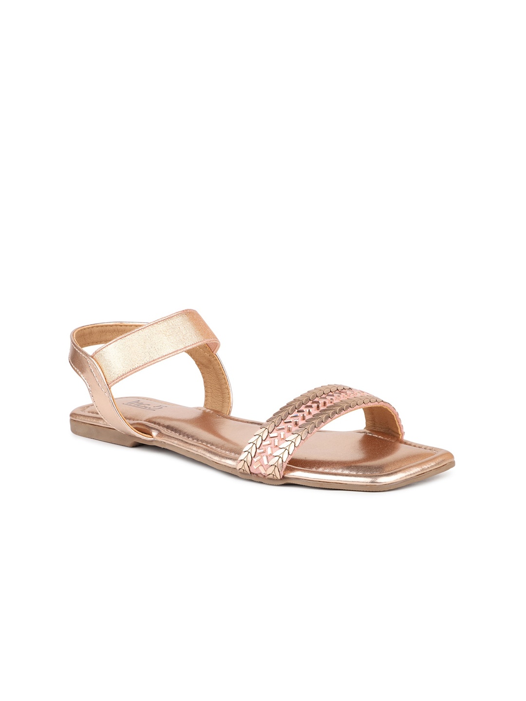 

Inc 5 Embellished Open Toe Flats, Rose gold