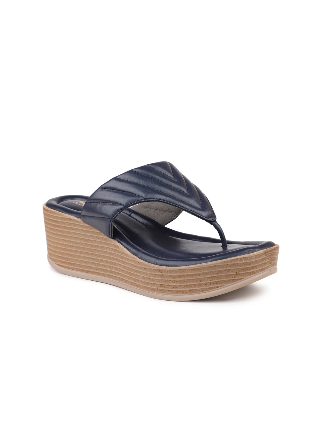 

Inc 5 Quilted Wedge Heels, Navy blue