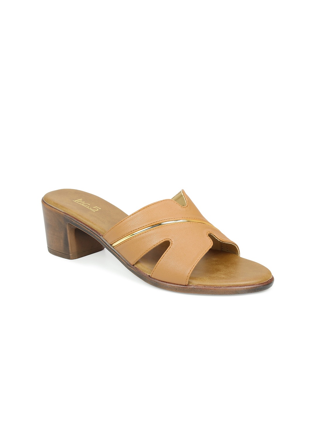 

Inc 5 Textured Open Toe Block Heels, Tan