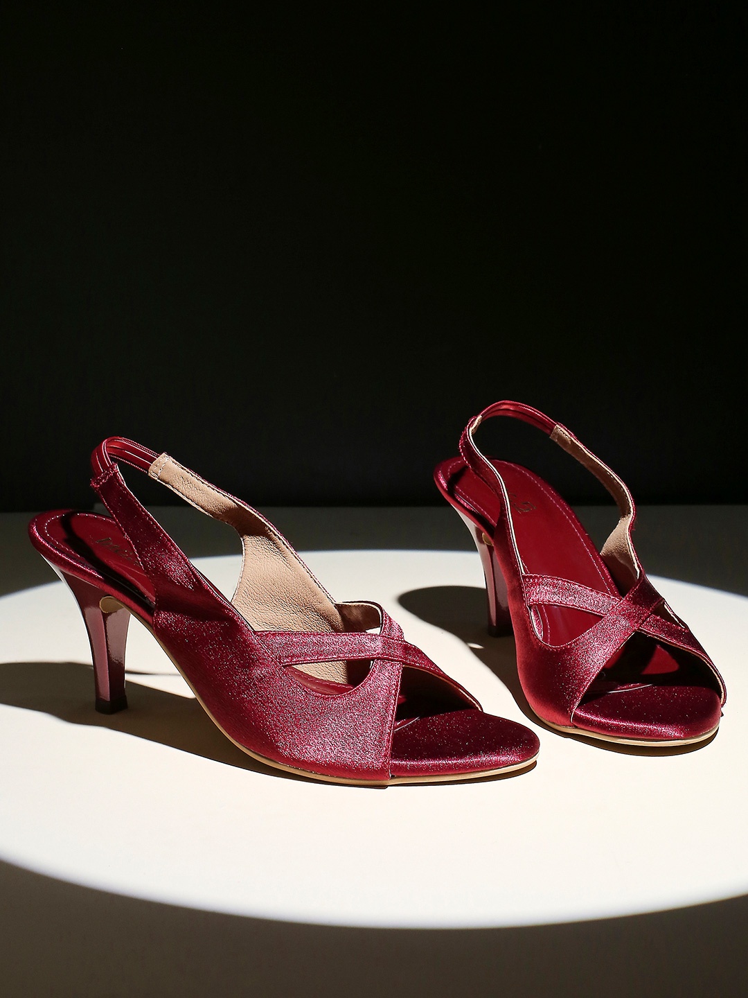 

Inc 5 Open Toe Slim Heels, Maroon