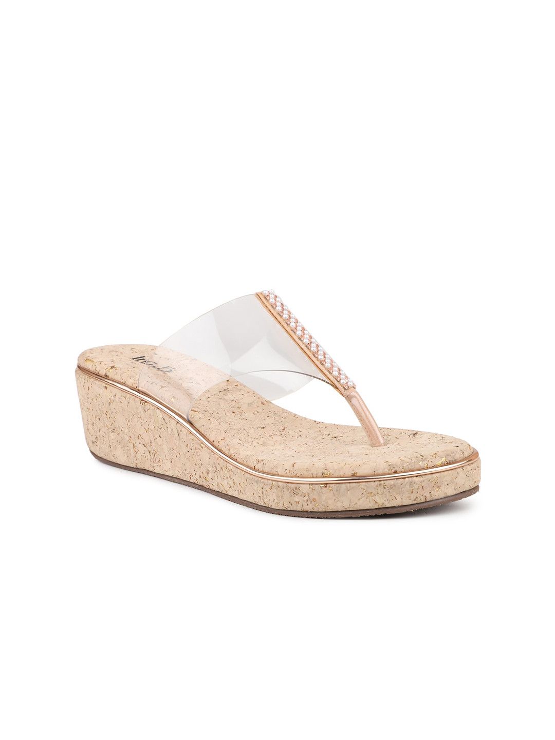

Inc 5 Embellished Wedge Heels, Rose gold
