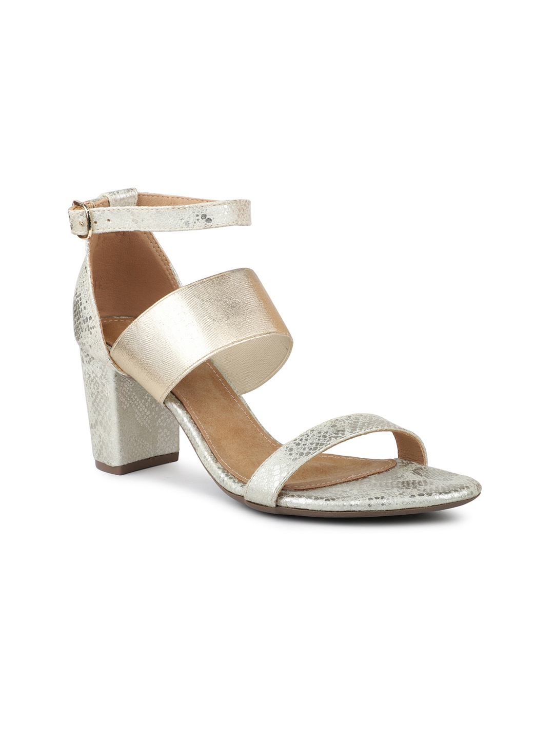 

Inc 5 Animal Printed Block Heels, Gold